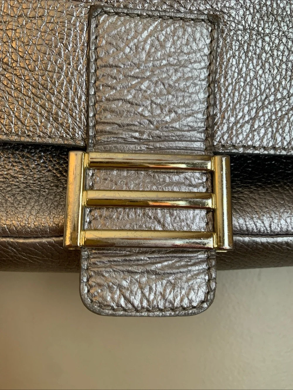 Divina Firenze Bag Purse shoulder/Crossbody Leather Silver Evening made in Italy - Picture 3 of 14